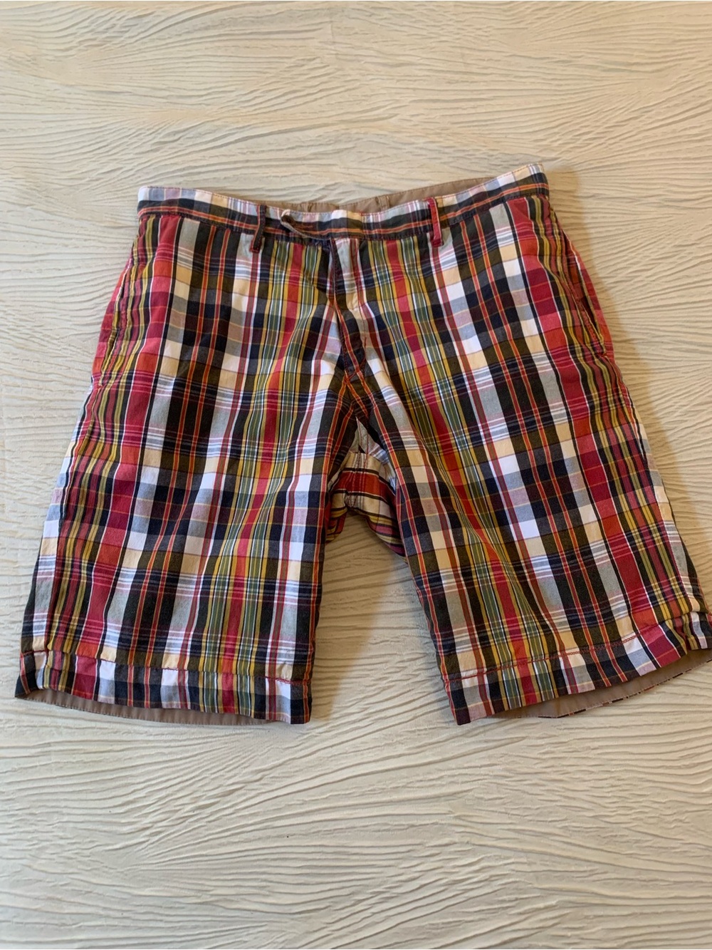 Vintage Y2K Polo Ralph Lauren Reversible Madras Pattern Flat Front Shorts